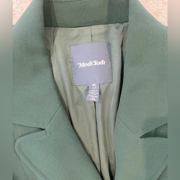 ModCloth Green “Along for the Ride” Crepe Coat size M - Picture 4 of 7